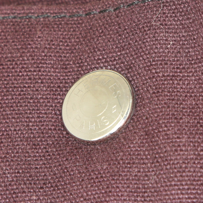 Hermes Toto Bag - Shop Bag shopping bag in burgundy and black canvas - Detail D3