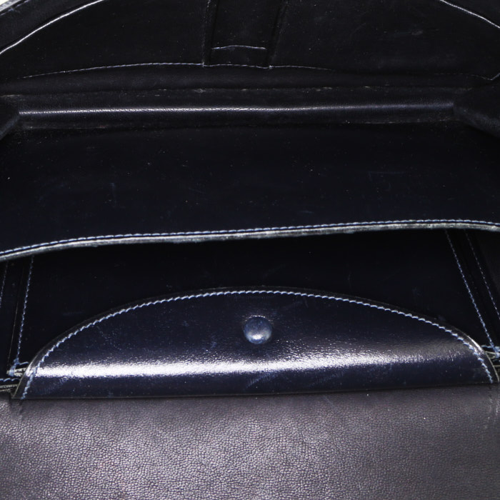 Hermès Vintage handbag in navy blue box leather - Detail D2