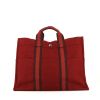 Bolso Cabás Hermes Toto Bag - Shop Bag en lona roja - 360 thumbnail