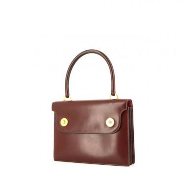 Sac à main Hermès Louisiane en cuir box bordeaux