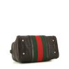 Borsa Gucci Boston in tela rossa e verde e pelle marrone - Detail D5 thumbnail