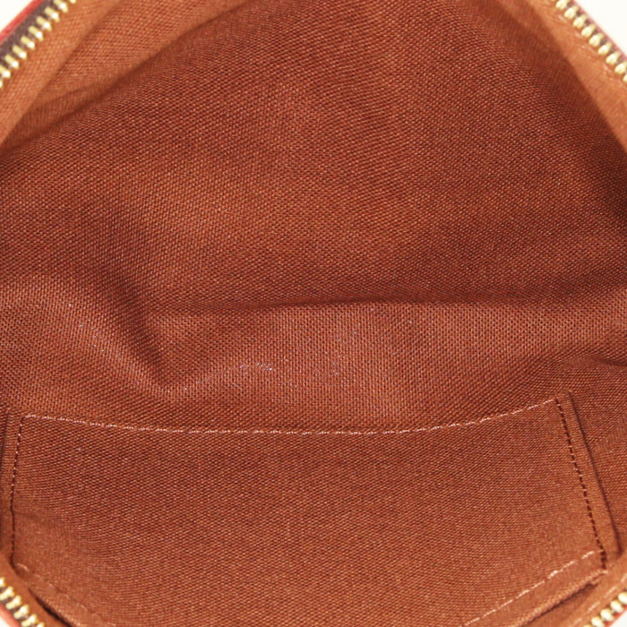 Pochette Louis Vuitton Pochette accessoires in tela monogram marrone e pelle naturale - Detail D2