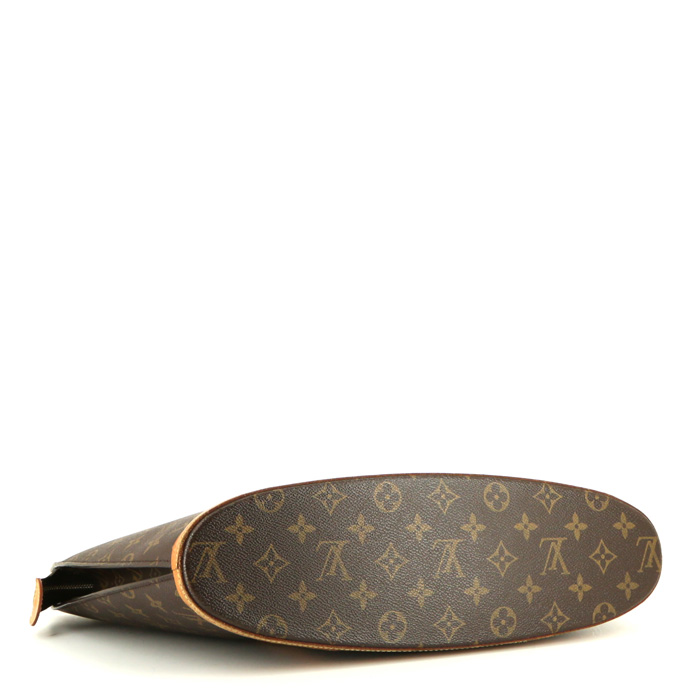 Louis Vuitton Babylone shopping bag in brown monogram canvas and natural leather - Detail D4