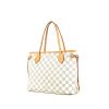 Louis Vuitton Neverfull shopping bag in azur damier canvas and natural leather - 00pp thumbnail