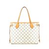 Shopping bag Louis Vuitton Neverfull in tela cerata con motivo a scacchi e pelle naturale - 360 thumbnail
