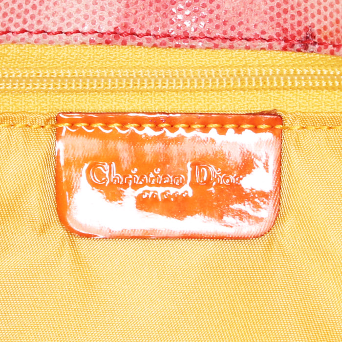 Dior Malice handbag in red, orange and pink canvas - Detail D3