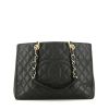 Chanel Shopping GST shopping bag in black quilted leather - 360 thumbnail