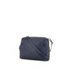 Bottega Veneta Nodini shoulder bag in navy blue intrecciato leather - 00pp thumbnail