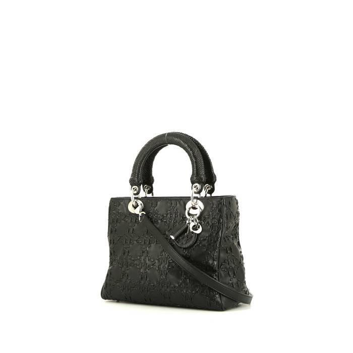 Medium Lady Dior Bag Black Ultramatte Cannage Calfskin | DIOR US