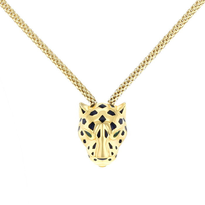 Collar Cartier Panthère en oro amarillo,  laca y tsavoritas - Detail D1