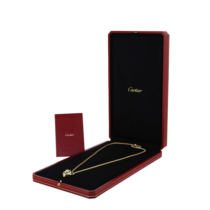 Cartier Panthère necklace in yellow gold,  lacquer and tsavorites - Detail D3