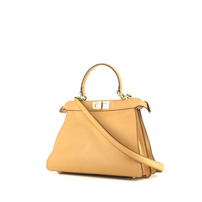 Fendi Peekaboo ISeeU handbag in honey beige leather - 00pp