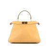 Fendi  Peekaboo ISeeU medium model  handbag  in honey beige leather - 360 thumbnail