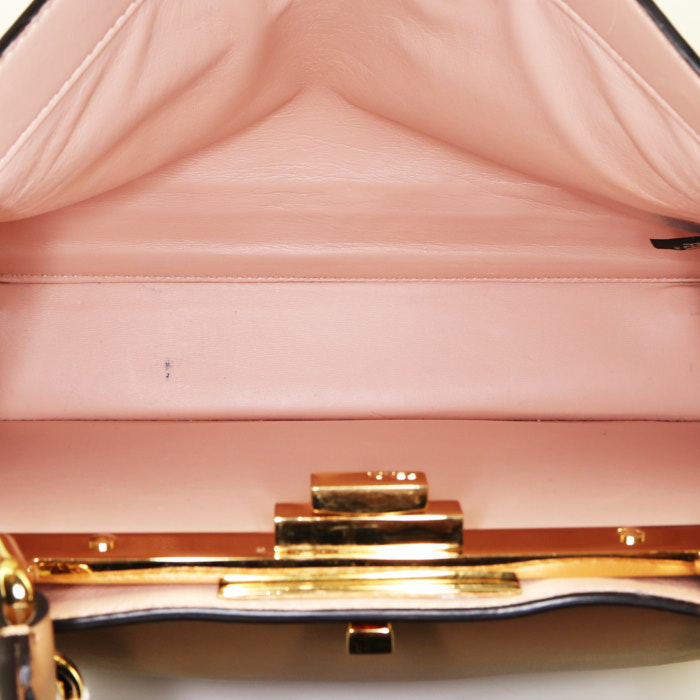 Borsa Fendi  Peekaboo ISeeU modello medio  in pelle beige miele - Detail D3