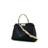 Fendi  Peekaboo medium model  handbag  in dark blue grained leather  and natural python - 00pp thumbnail