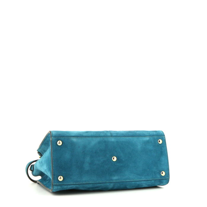 Bolso de mano Fendi X-Lite en ante azul - Detail D5