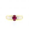 Vintage ring in yellow gold,  ruby and diamonds - 360 thumbnail