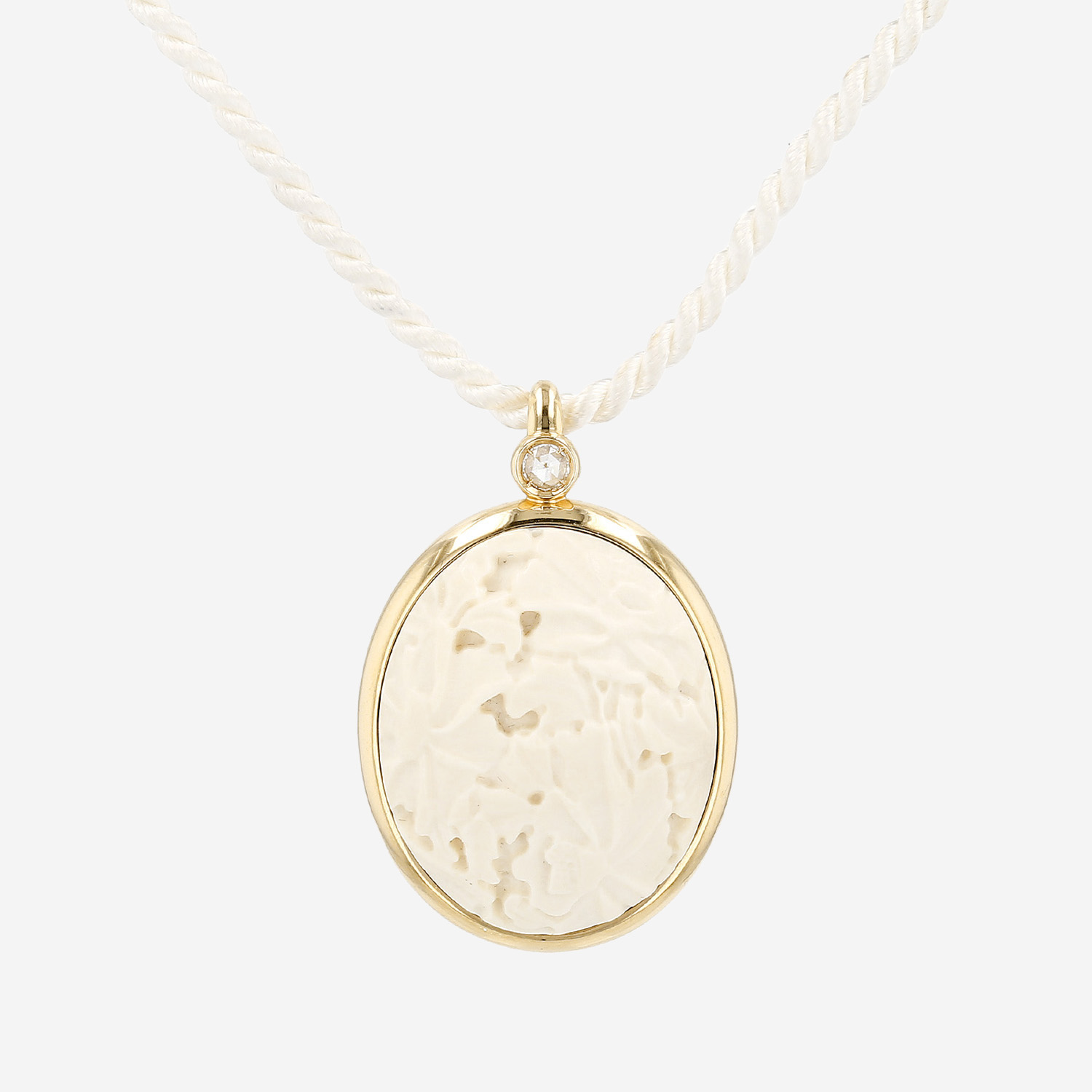 Pomellato Victoria pendant in pink gold, agate and diamond
