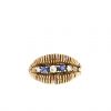 Bague années 50 Vintage  en or rose 14 carats, diamants et saphirs - 360 thumbnail