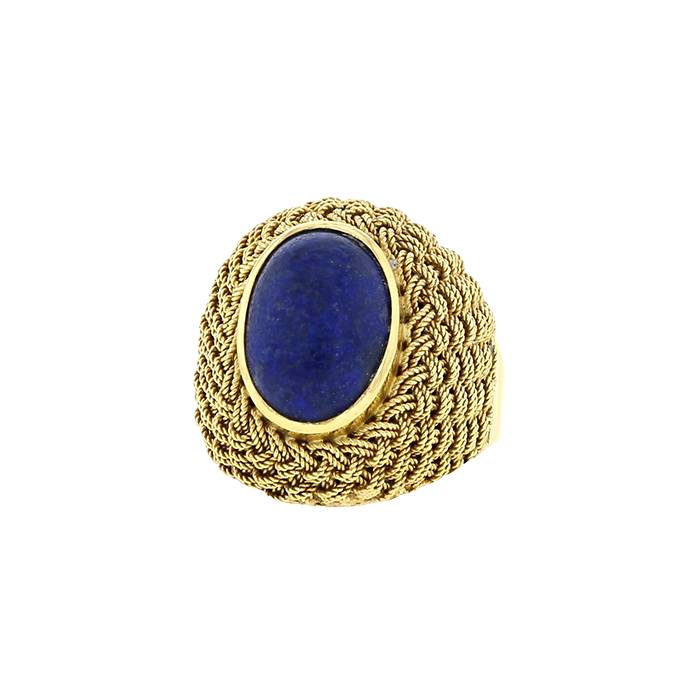 Vintage ring in yellow gold and lapis-lazuli - 00pp
