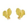 Vintage 1980's earrings for non pierced ears in yellow gold and diamonds - 00pp thumbnail