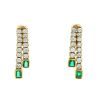 Vintage pendants earrings in yellow gold,  emerald and diamonds - 00pp thumbnail