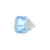 Vintage ring in platinium,  aquamarine and diamonds - 00pp thumbnail