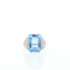 Anello Vintage in platino,  acquamarina e diamanti - 360 thumbnail