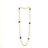 Vintage long necklace in yellow gold and tourmaline - 360 thumbnail