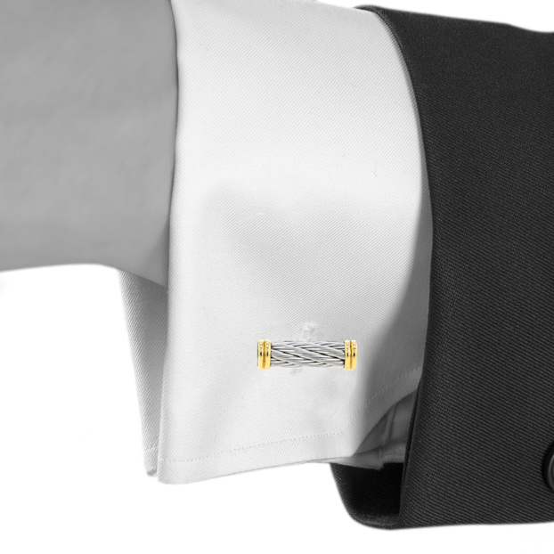 Coppia di gemelli Fred Force 10 in oro giallo e acciaio - Detail D1