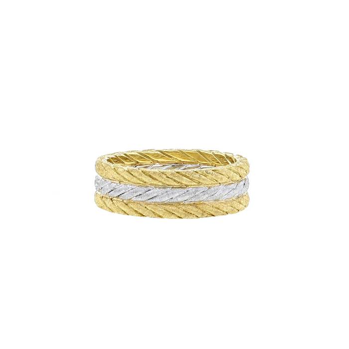 Buccellati sleeve ring in yellow gold and white gold - 00pp
