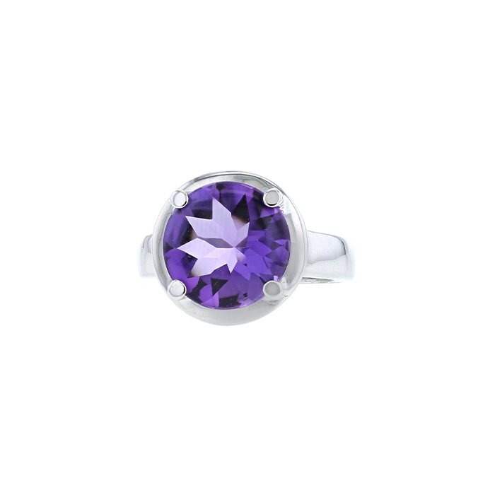 Poiray Fille Antique ring in white gold and amethyst - 00pp