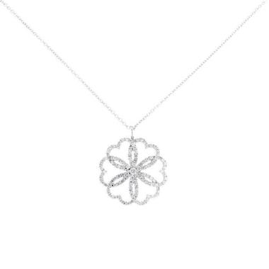 Poiray Rosace necklace in white gold and diamonds