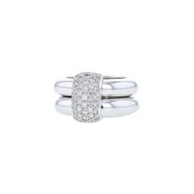 Anello Chaumet Duo modello grande in oro bianco e diamanti