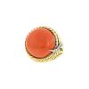 Vintage 1970's ring in yellow gold,  9k white gold and coral - 00pp thumbnail