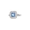 Bague Vintage  en platine, aigue-marine et diamants - 00pp thumbnail