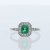 Vintage ring in platinium,  emerald and diamonds - 360 thumbnail