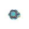 Vintage ring in yellow gold,  turquoises and sapphires - 00pp thumbnail