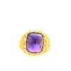 Vintage ring in 14 carats yellow gold and amethyst - 360 thumbnail