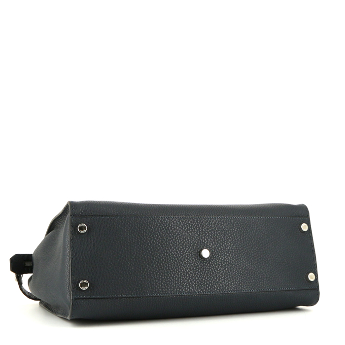 Sac à main Fendi  Peekaboo Selleria grand modèle  en cuir grainé bleu - Detail D5