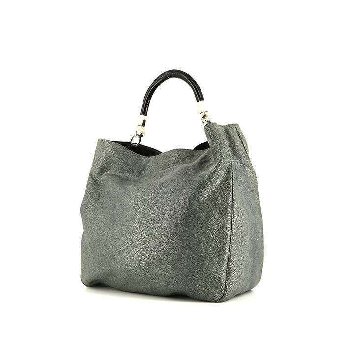 Saint Laurent Roady shopping bag in grey shagreen - 00pp