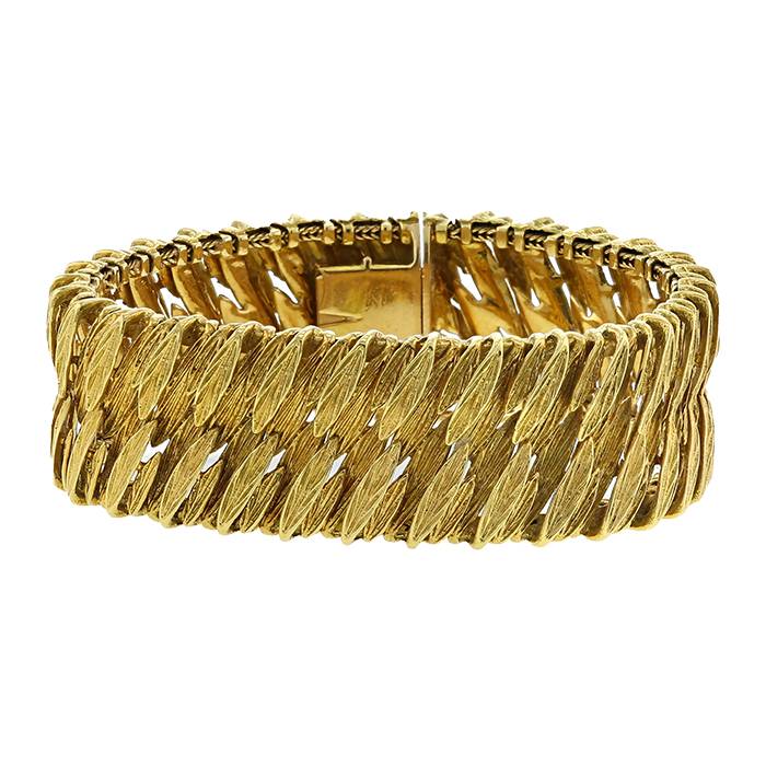 Brazalete flexible Vintage en oro amarillo