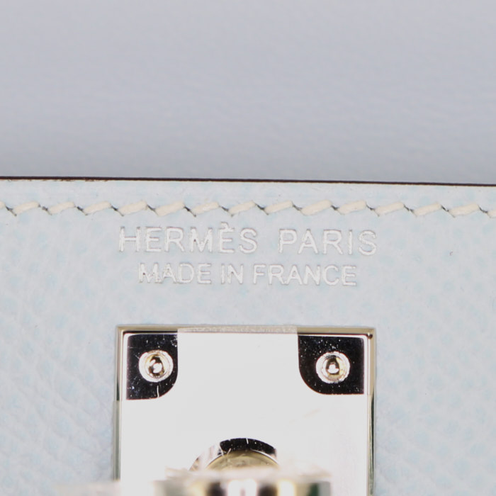 Hermès Kelly 20 cm handbag in blue, gold and green epsom leather - Detail D3