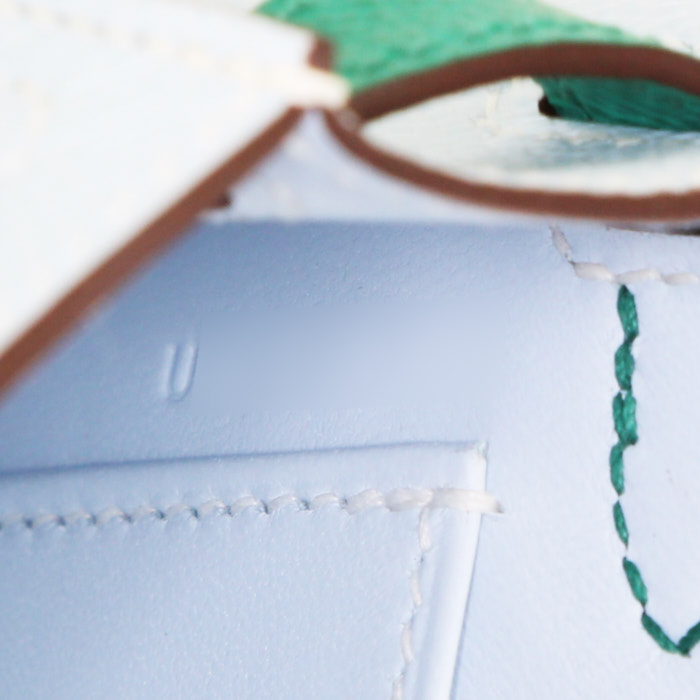 Borsa Hermès Kelly 20 cm in pelle Epsom blu gold e verde - Detail D4