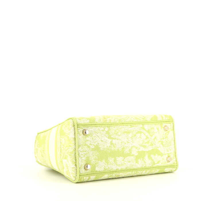 Dior  Lady Dior handbag  in green printed patern canvas - Detail D5