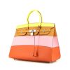 Hermes Birkin 35 cm handbag in yellow Lime, Rose Confetti, Sésame beige and brown Terre epsom leather - 00pp thumbnail