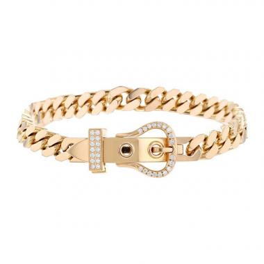 Bracciale Hermès Boucle Sellier modello piccolo in oro rosa e diamanti