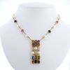 Articulated Bulgari Allegra large model necklace in yellow gold,  diamonds and colored stones - 360 thumbnail
