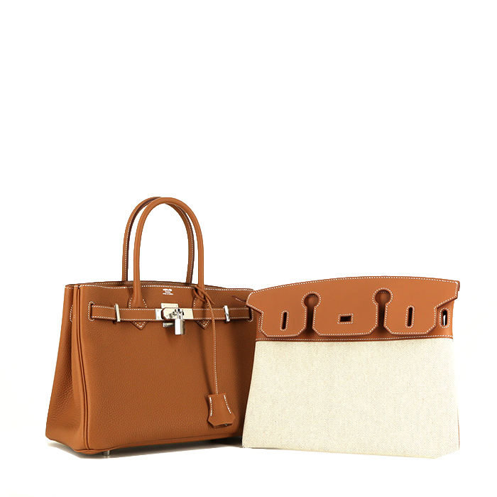 Borsa Hermes Birkin 30 cm in pelle togo gold - Detail D2