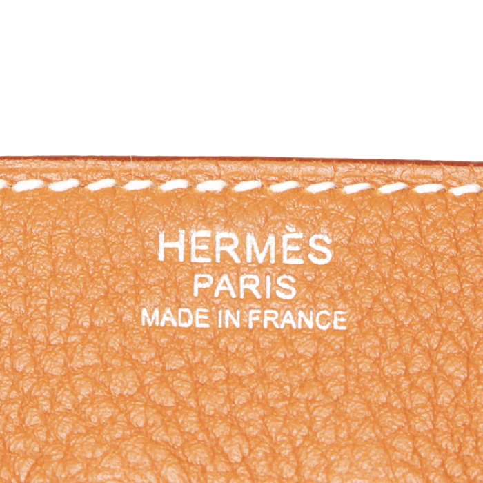 Bolso de mano Hermes Birkin 30 cm en cuero togo color oro - Detail D4